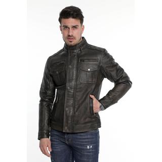 MENS LEATHER JACKET WITH REVERSABLE COLLAR