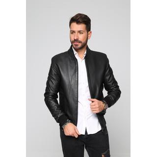 Modest and light leather jacket for men with gloss